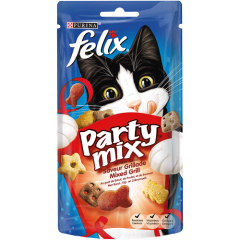 FELIX Party Mix Saveur grillade. 60g. Friandise pour chat adulte
