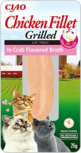 INABA Filet de Poulet grillé et bouillon crabe pour chat