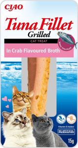 INABA Filet de Thon grillé et bouillon crabe pour chat