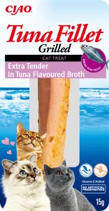 INABA Filet de Thon grillé extra tendre et bouillon pour chat 15 g