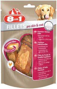 8in1 Friandise Fillets Pro Skin & Coat Spécial pelage sain du chien 80 g