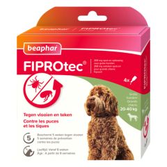 FIPROTEC Solution spot-on pour chien 20 à 40 kg contre puces et tiques BEAPHAR 4 x 2,68 ml