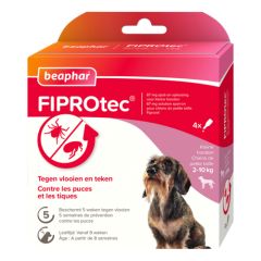 FIPROTEC Solution spot-on pour petit chien (2-10 kg) contre puces et tiques BEAPHAR 4 x 0,67 ml