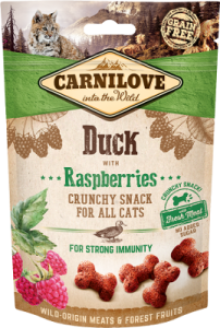 CARNILOVE FRESH Friandises Crunchy Snack Canard et Framboises pour chat