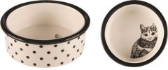 Gamelle en céramique blanc et noir pour chien TRIXIE 0,3 L - ø 12 cm 