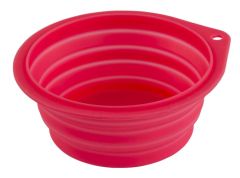 Gamelle de voyage pliable silicone framboise pour chiens et chats KEBLER