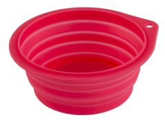 Gamelle de voyage pliable silicone framboise pour chiens et chats KEBLER