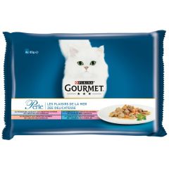 PURINA GOURMET PERLE Les plaisirs de la mer Pâtées pour chat 4x85g