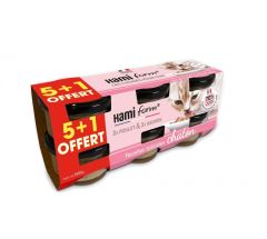HAMIFORM Pâtées pour chatons poulet et saumon 6x80g