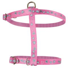 Harnais rose motif coeur réglable pour chat ZOLUX