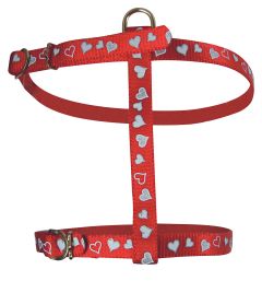 Harnais rouge motif coeur réglable pour chat ZOLUX