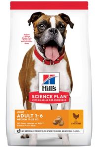 Hill's Science Plan Croquettes pour chien Adult Light Medium Poulet