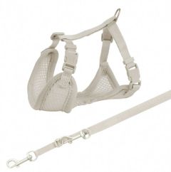 Harnais souple Junior avec laisse gris clair pour chiot TRIXIE 26–34 cm/10 mm 