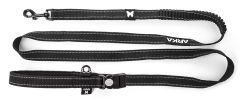 Laisse ceinture outdoor 2en1 noir pour chien MARTIN SELLIER 25 mm - 233 cm