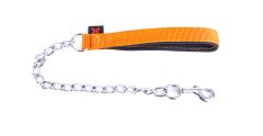 Laisse chaîne nylon orange pour chien MARTIN SELLIER 4 mm - 30/60 cm