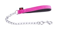 Laisse chaîne nylon rose pour chien MARTIN SELLIER 4 mm - 30/60 cm