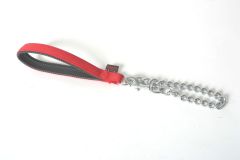 Laisse chaîne nylon rouge pour chien MARTIN SELLIER 4 mm - 30/60 cm