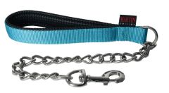 Laisse chaîne nylon turquoise pour chien MARTIN SELLIER 4 mm - 30/60 cm