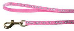 Laisse rose motif cœur pour chat ZOLUX