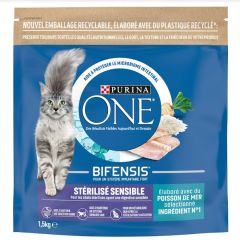 PURINA ONE Croquettes pour chat adulte stérilisé Sensible au Poisson