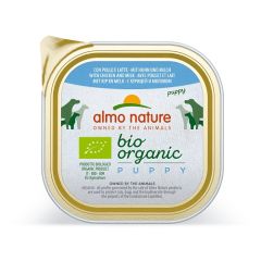 ALMO NATURE Pâtée Bio Organic Puppy avec Poulet et Lait pour chiot Barquette