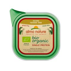 ALMO NATURE BIO Pâtée organic single protein Sans Céréales Dinde pour chien 150 g