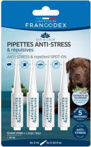 Pipettes Répulsives et Apaisantes pour grand chien de plus de 20 Kg FRANCODEX