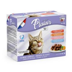 PLAISIR Pack d'émincés en sauce pour chat 12 x 100 g