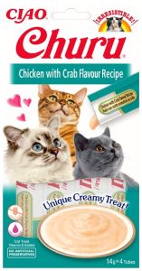 INABA Purée Poulet Crabe Churu pour chat 14 g x 4