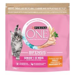 PURINA ONE BIFENSIS Croquettes chaton Poulet & Céréales complètes 