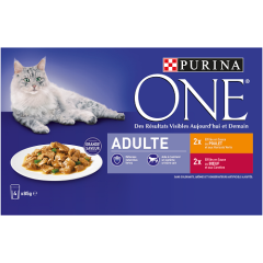 PURINA ONE Chat adulte. 4x85g. Sachets fraicheurs aux légumes en sauce