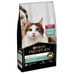 PURINA PRO PLAN Croquettes chat LIVECLEAR  Adulte Stérilisé Dinde 1 an et +