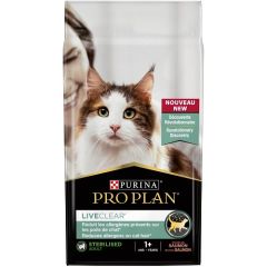 PURINA PRO PLAN Croquettes chat LIVECLEAR Adulte Stérilisé au Saumon