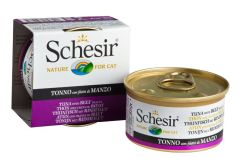 SCHESIR Pâtée chat Thon et filets de boeuf avec riz au naturel