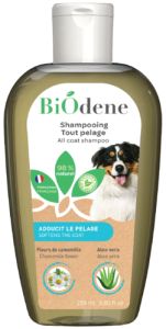 Shampooing tout pelage bio pour chien BIODENE 250 ml