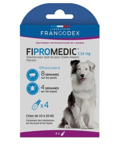 Solution pour spot-on chien de 10 à 20 Kg Fipromedic 134 Mg FRANCODEX