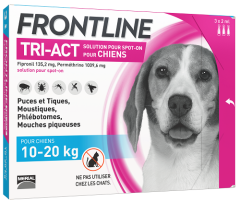 Solution antiparasitaire moyen chien de 10 à 20 kg FRONTLINE TRI-ACT