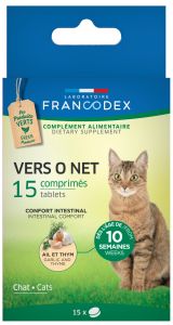 Comprimés VERS O NET pour le confort intestinal des chats FRANCODEX