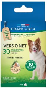 Comprimés VERS O NET pour le confort intestinal des chiens FRANCODEX