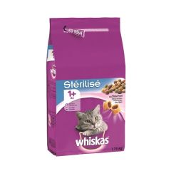 WHISKAS Croquettes chat fourrées Saumon et légumes Pour chat stérilisé