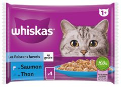 WHISKAS Sachets fraîcheur Les Poissons favoris en gelée pour chat