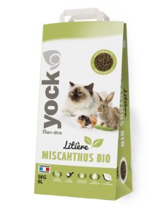 Litière de miscanthus bio pour chat YOCK BIEN-ETRE