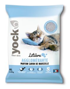 YOCK Bien-être Litière Agglomérante parfum savon de Marseille 8L pour chat