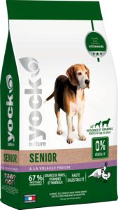 YOCK NATURE Croquettes sans céréales chien senior moyenne et grande race 12 kg